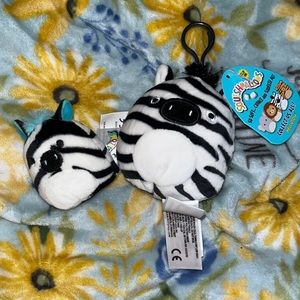 One 3.5in keychain and one 2in zebra Squishmellow